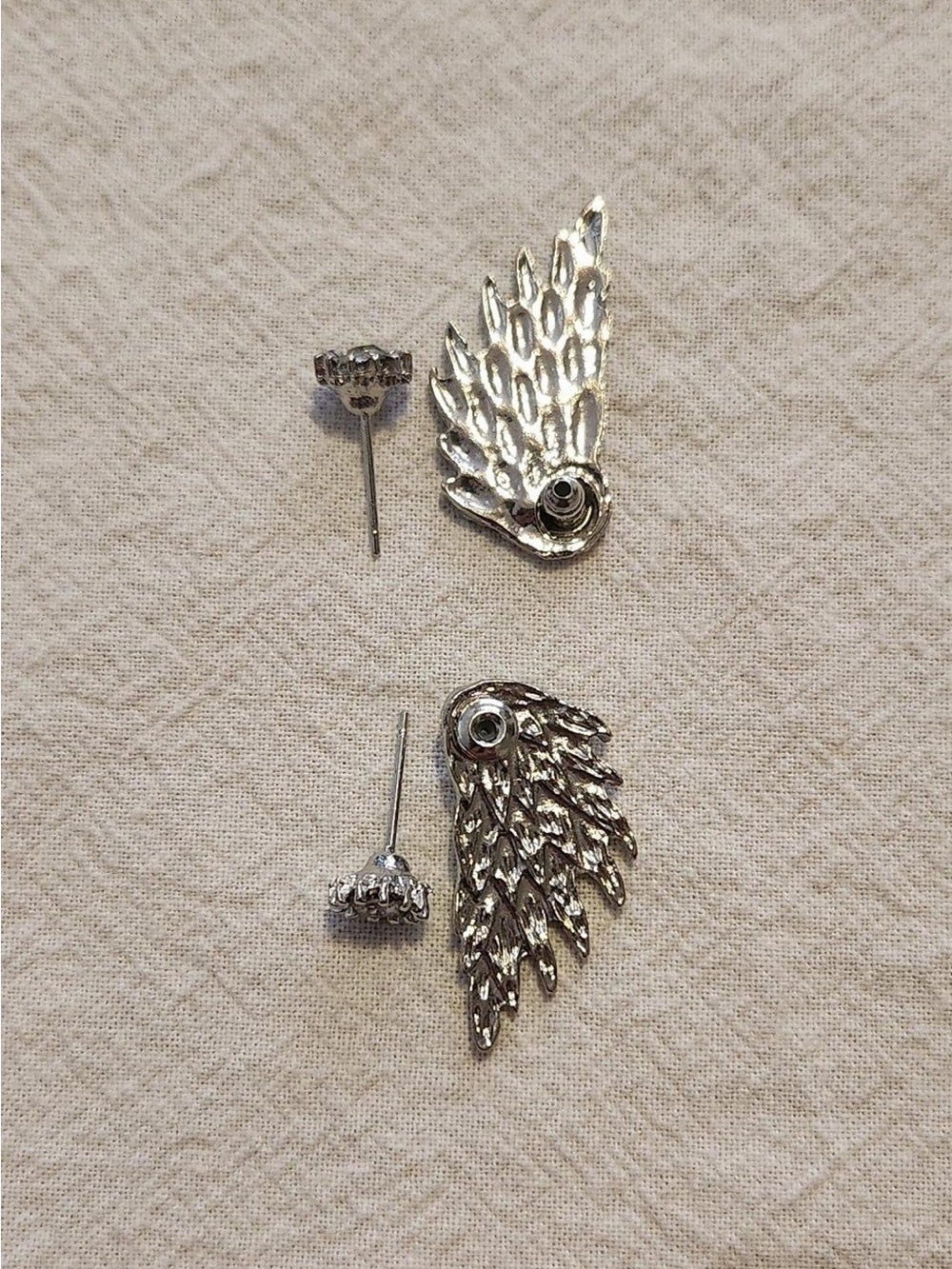 Silver Wing Stud Earrings - Kids